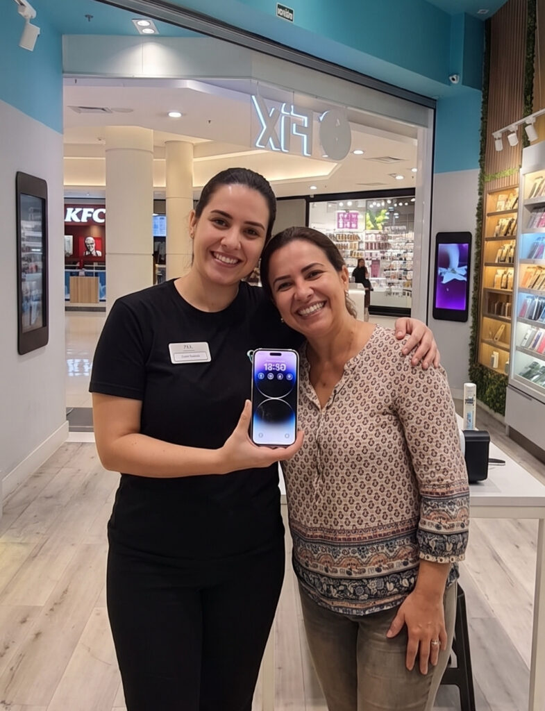 Clientes na loja da Saúde