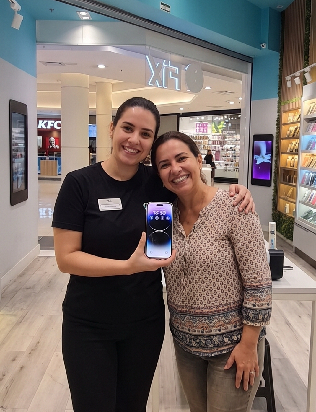 Clientes na loja da Saúde